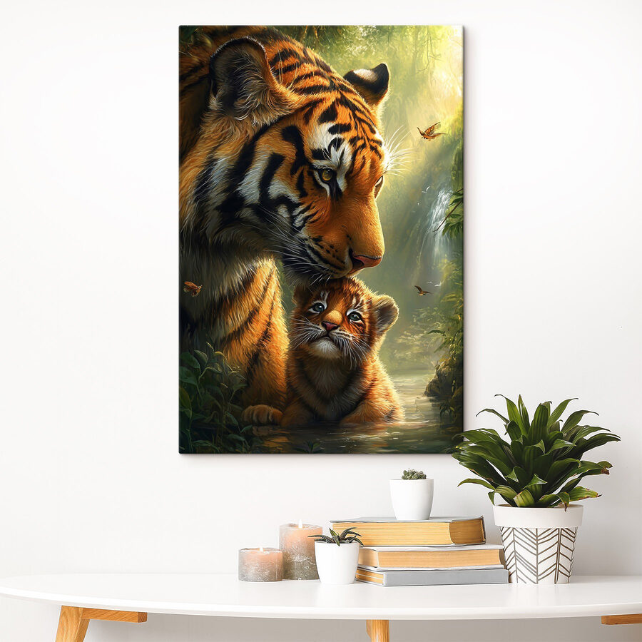 Tiger a mláďa v džungli