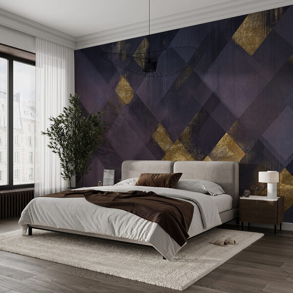 Wall murals Abstract geometric shapes in dark tones Wall murals Abstract geometric shapes in dark tones