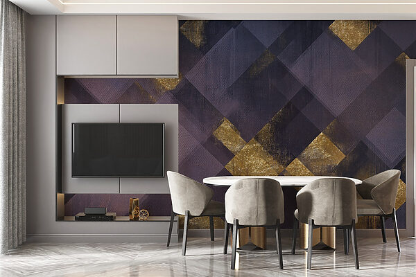 Wall murals Abstract geometric shapes in dark tones Wall murals Abstract geometric shapes in dark tones