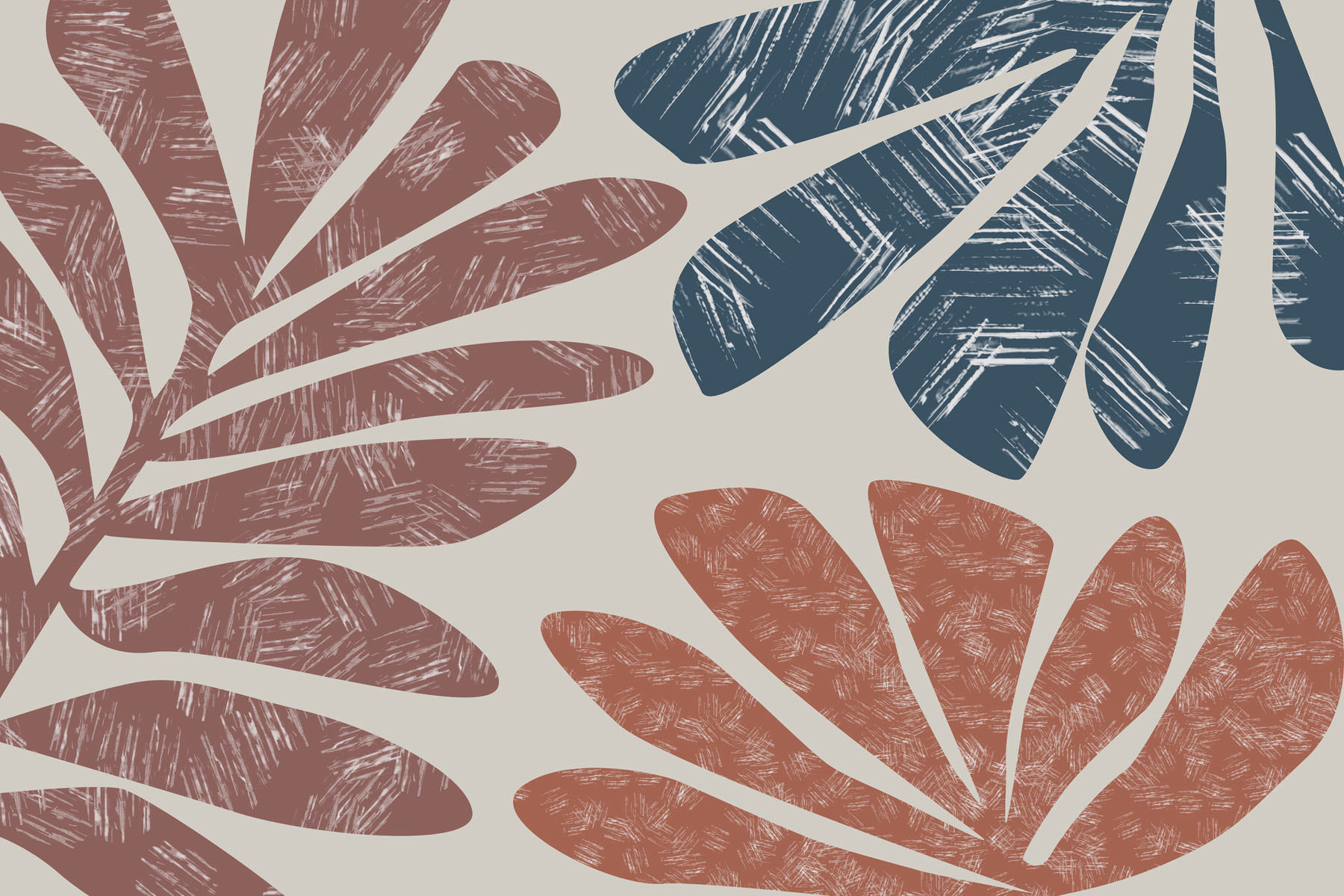 Bold leaves in warm hues