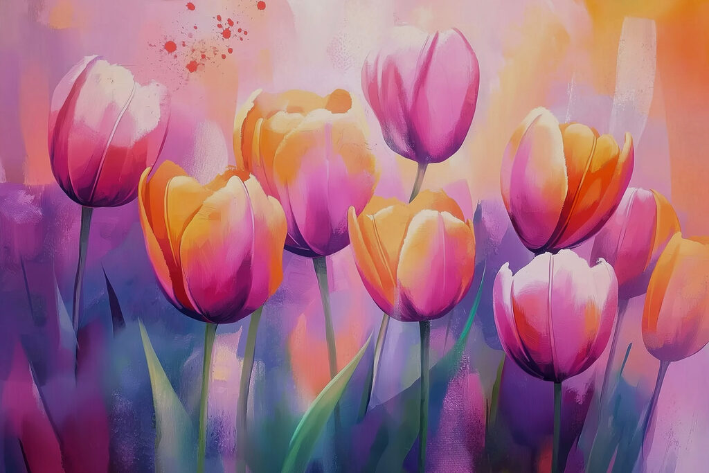 Painting of tulips Painting of tulips