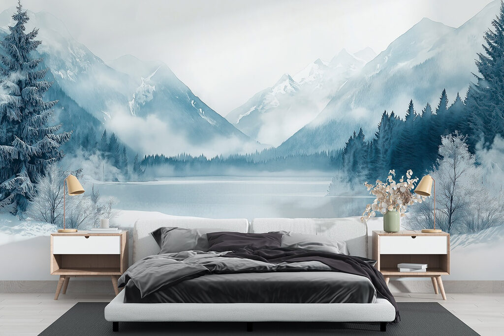 Lake surrounded by snow and mountains Lake surrounded by snow and mountains