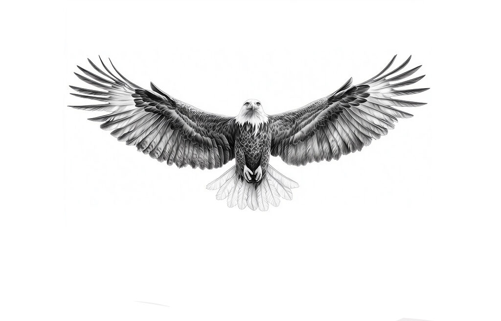 Čiernobiely obrázok letiaceho vtáka Čiernobiely obrázok letiaceho vtáka