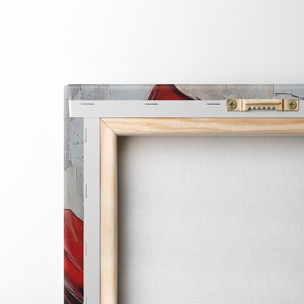 Red flower on a gray surface