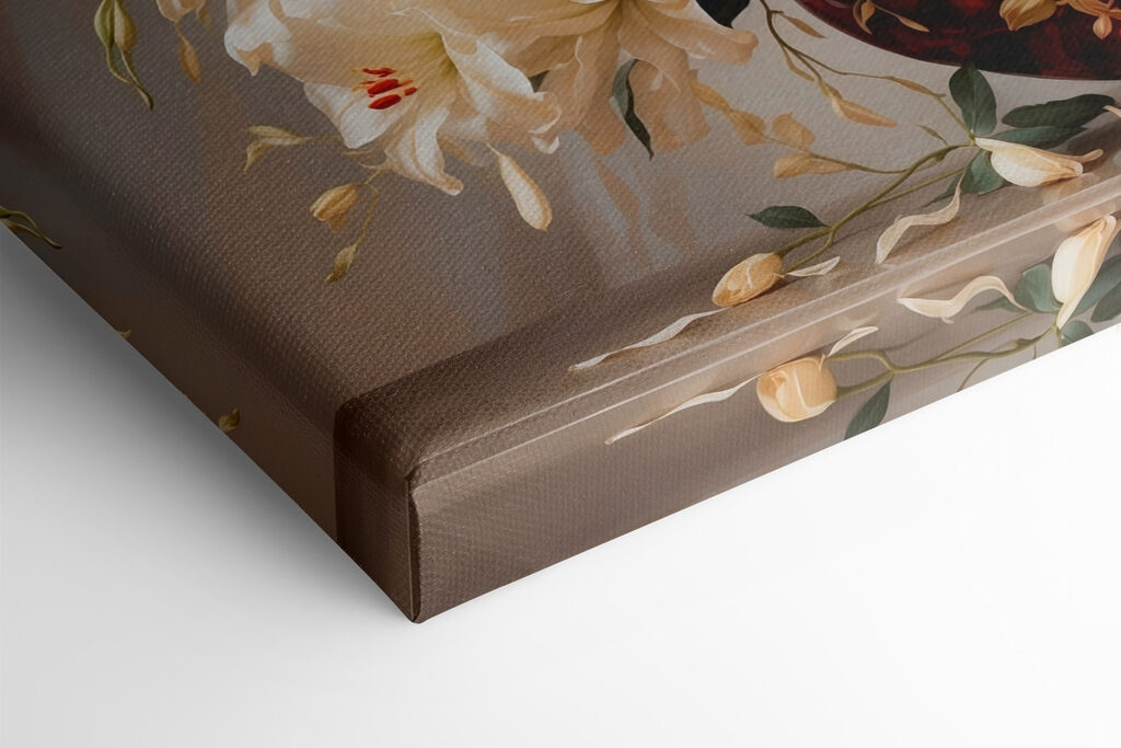 Vase of white flowers