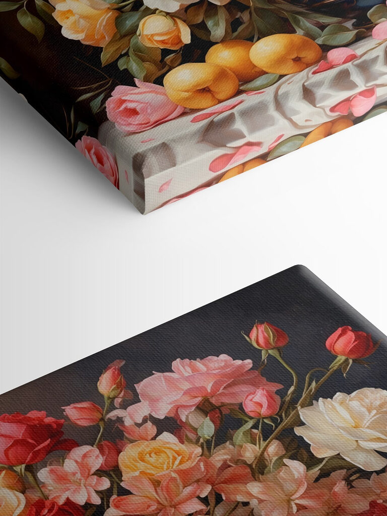 Vase of flowers and fruit Vase of flowers and fruit