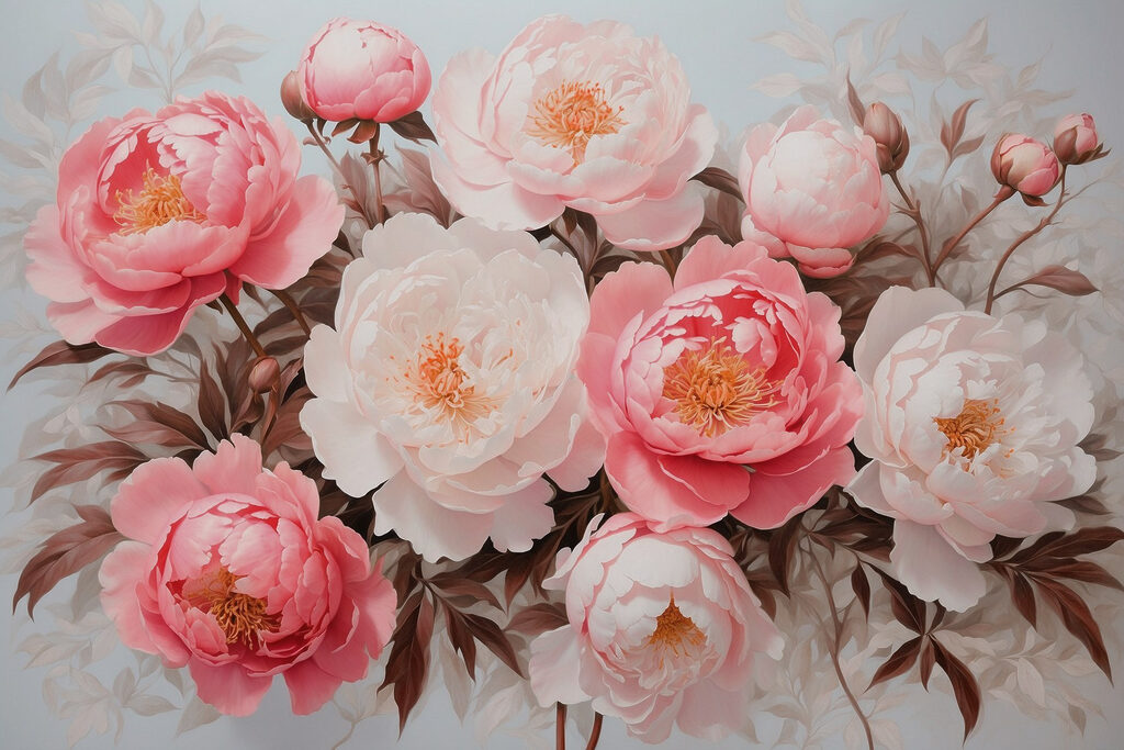 Group of pink and white flowers Group of pink and white flowers