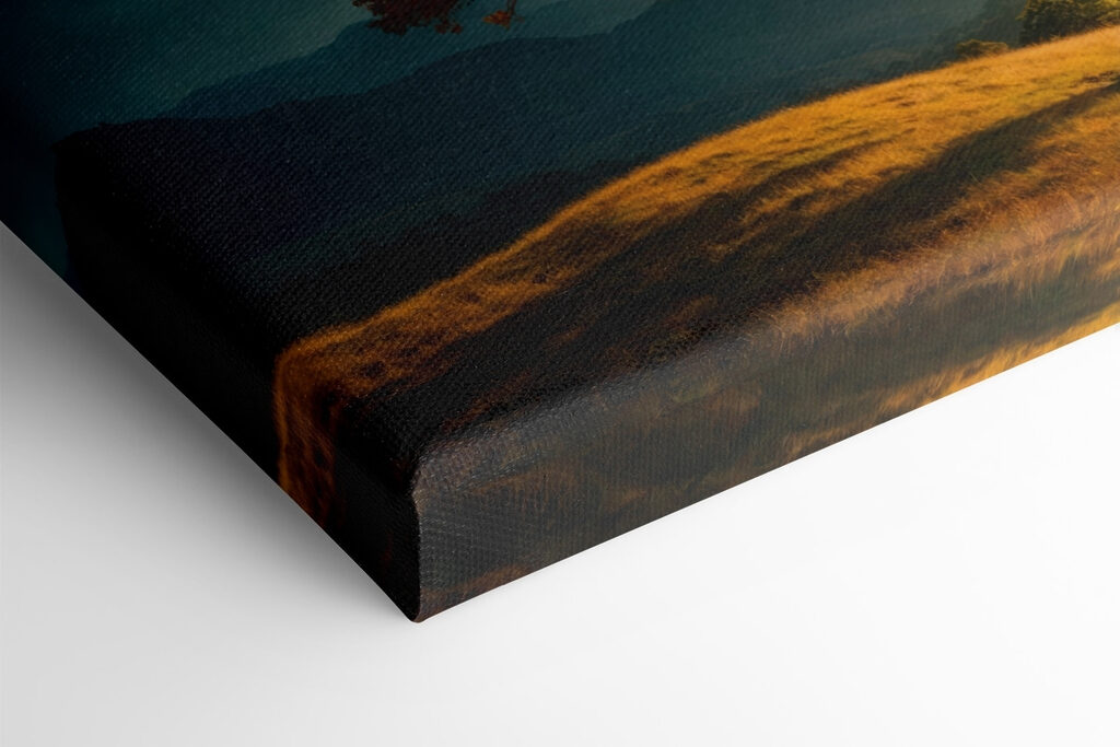 Tree with orange and yellow leaves on a hill Tree with orange and yellow leaves on a hill