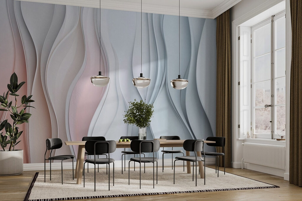 White and pink wavy lines White and pink wavy lines