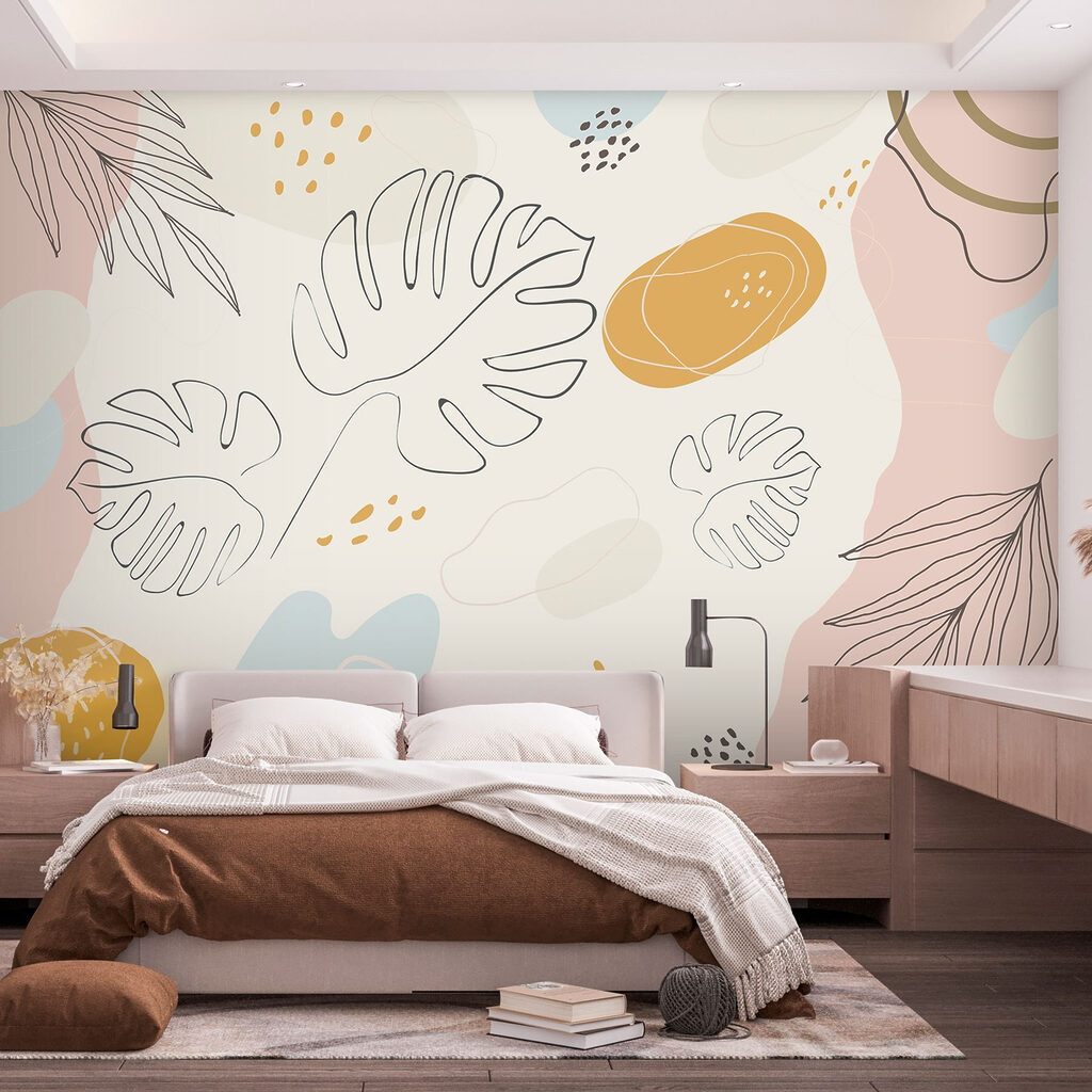 Abstract leaves on a soft background