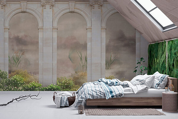 Fototapety Fototapety Kamenné oblúky s rastlinami a kríkmi (Katalógové číslo: w02371)