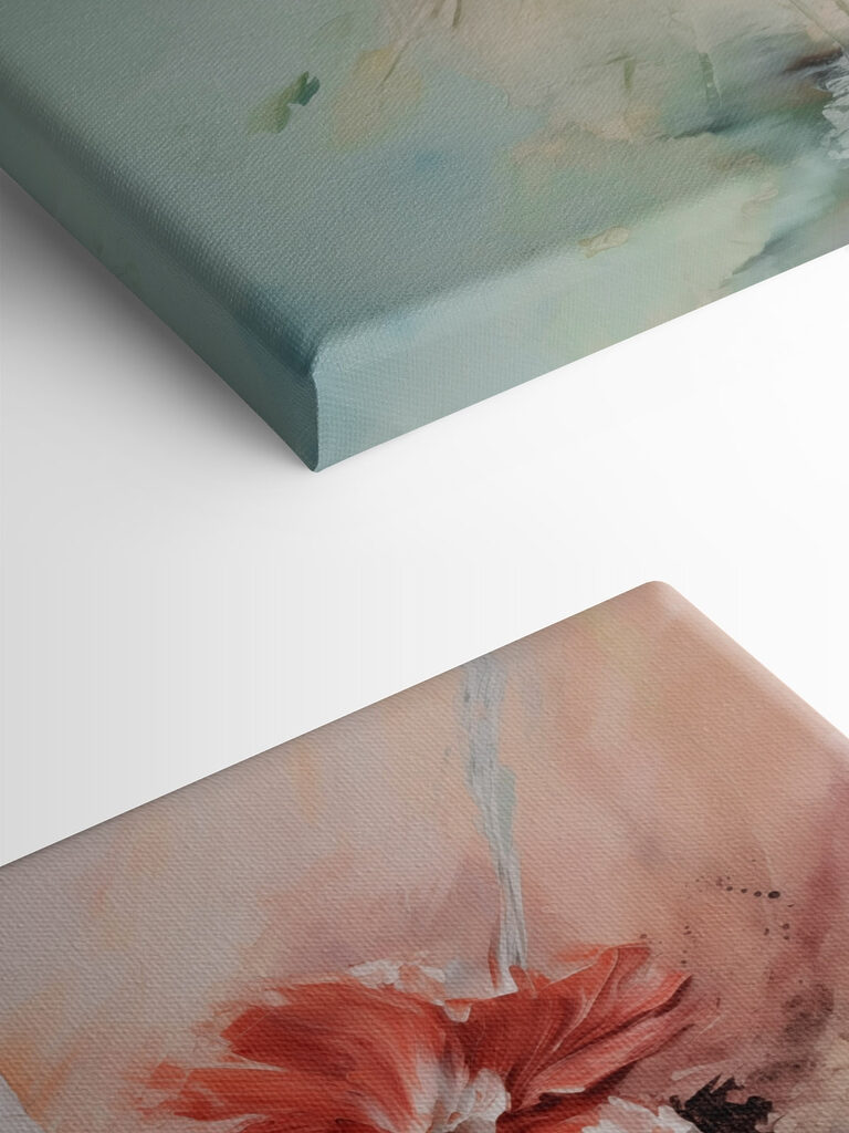 Painting of flowers on a canvas