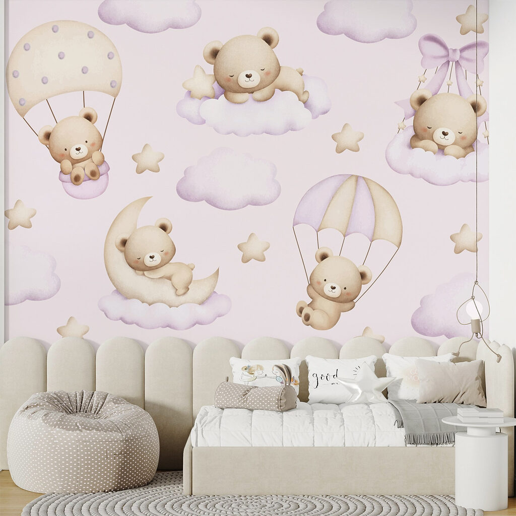 Seamless pattern of teddy bears
