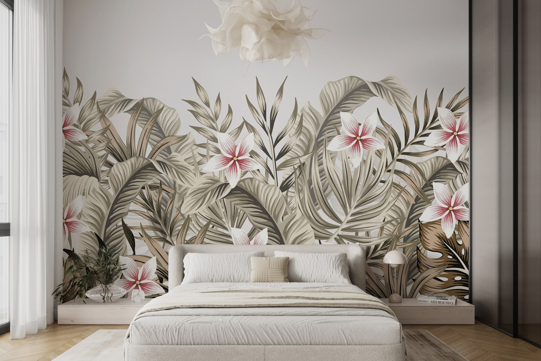 Tropical foliage with floral accents Tropical foliage with floral accents