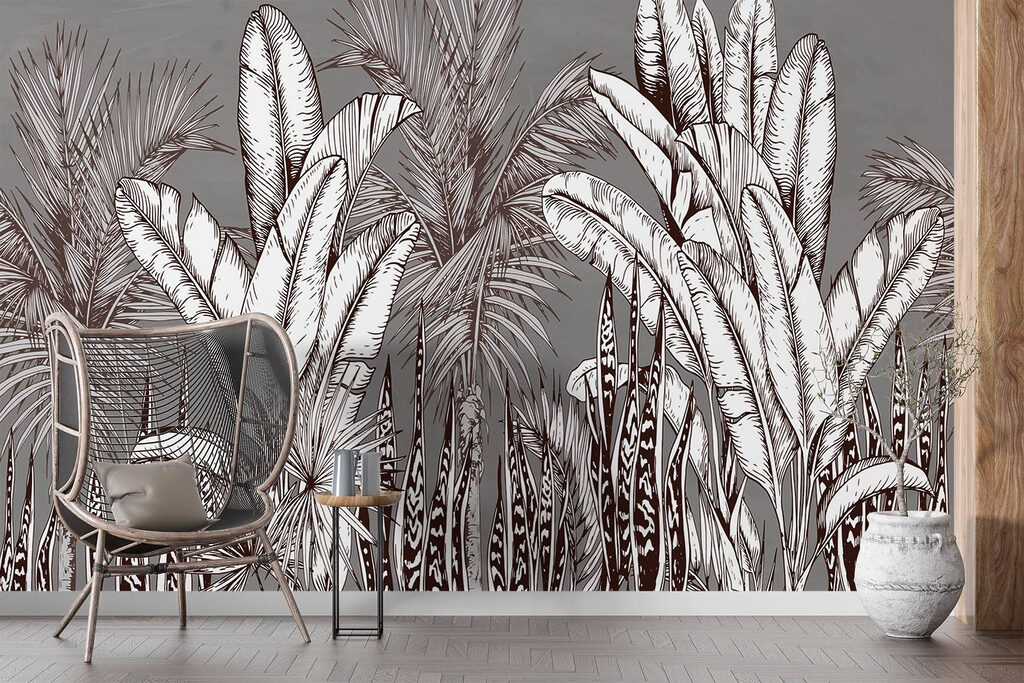 Group of plants with different leaves