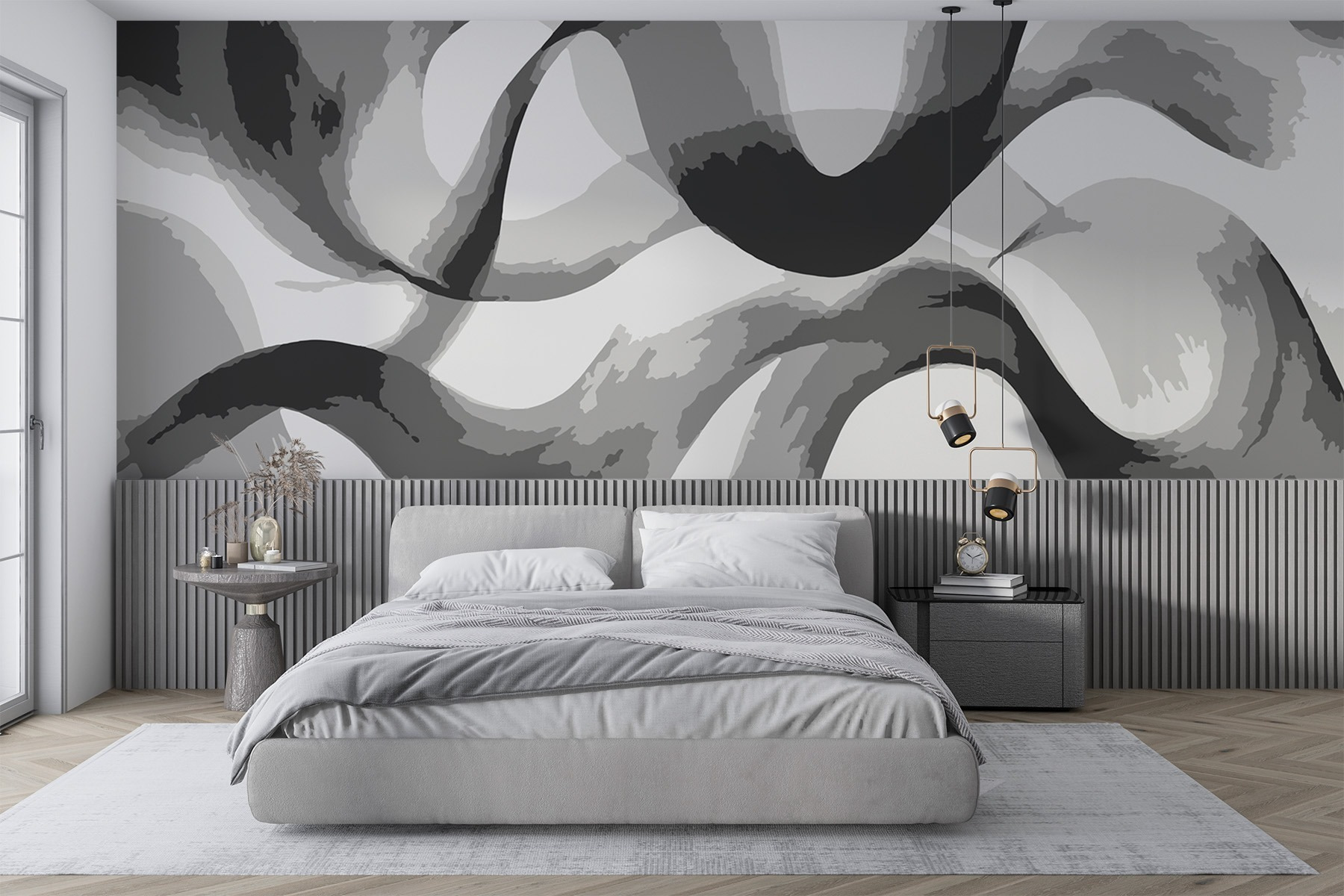 Grey and white swirly lines