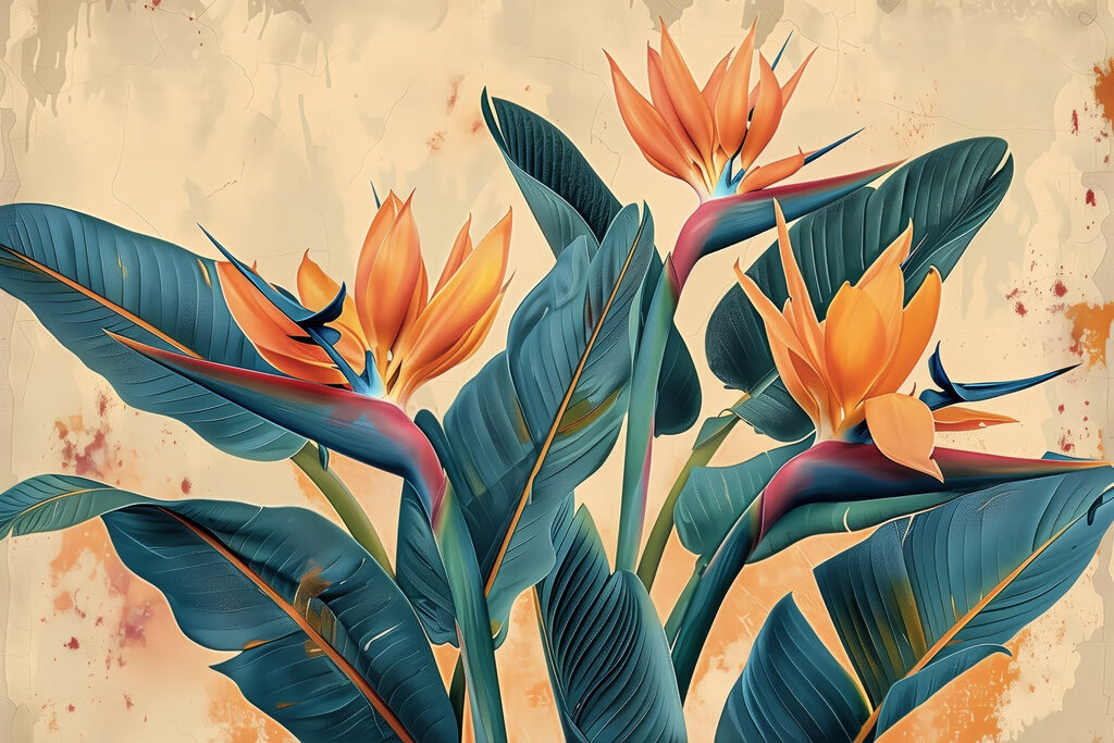 Vibrant tropical blossoms in harmony Vibrant tropical blossoms in harmony