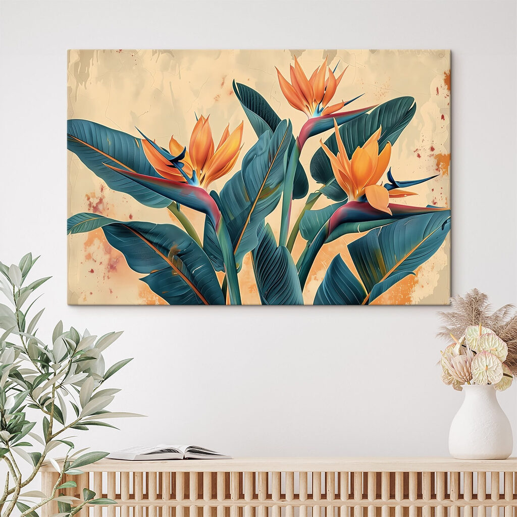 Vibrant tropical blossoms in harmony Vibrant tropical blossoms in harmony