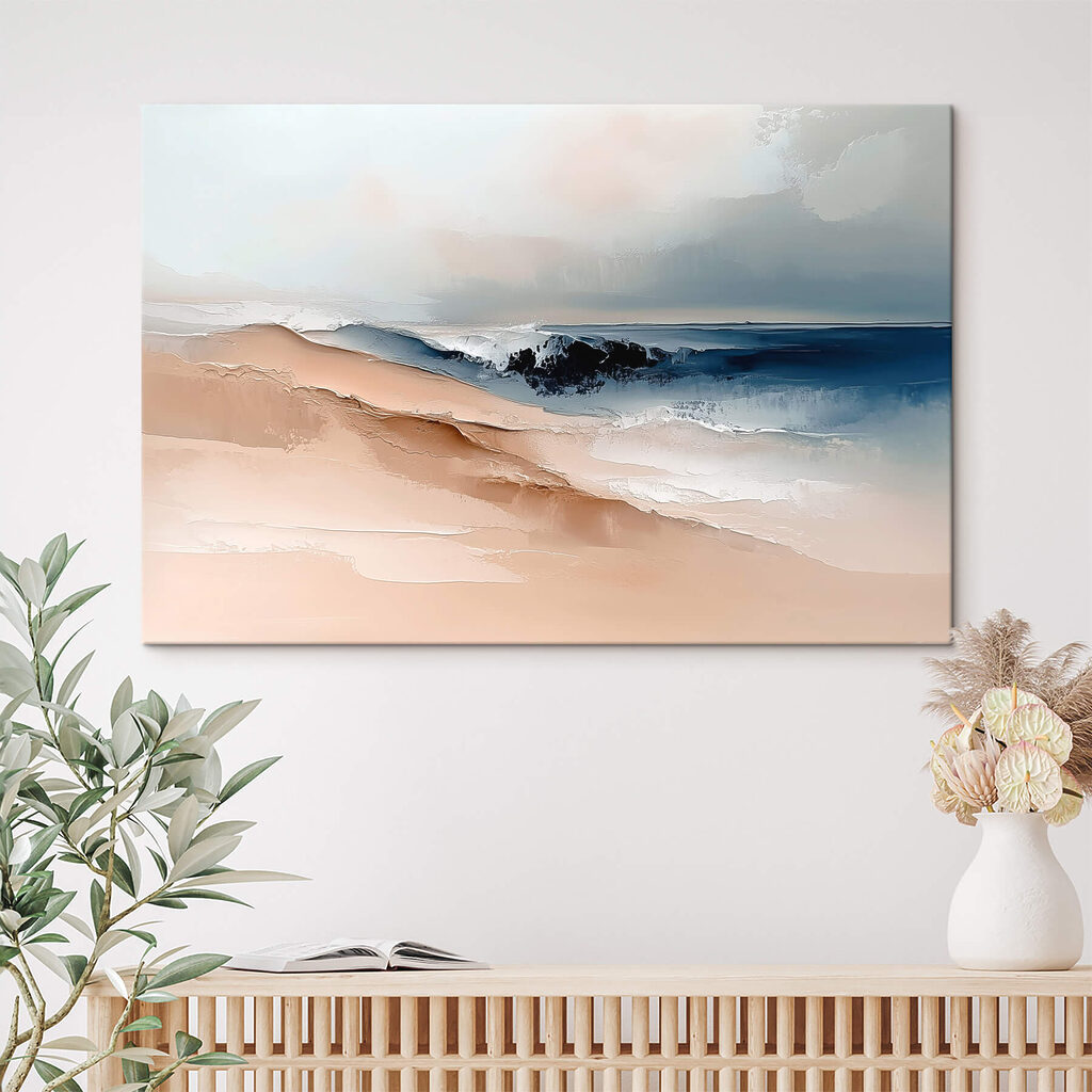 Sand dune with waves in the background