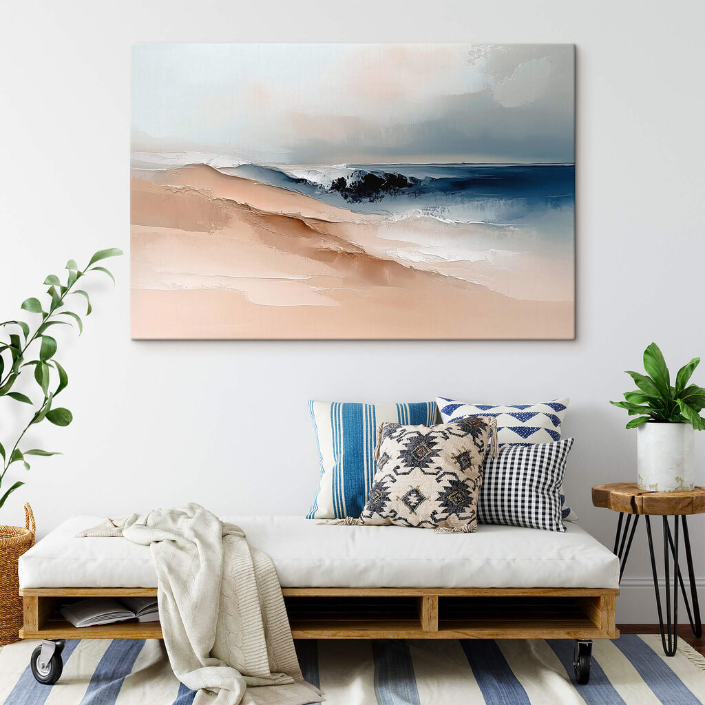 Sand dune with waves in the background