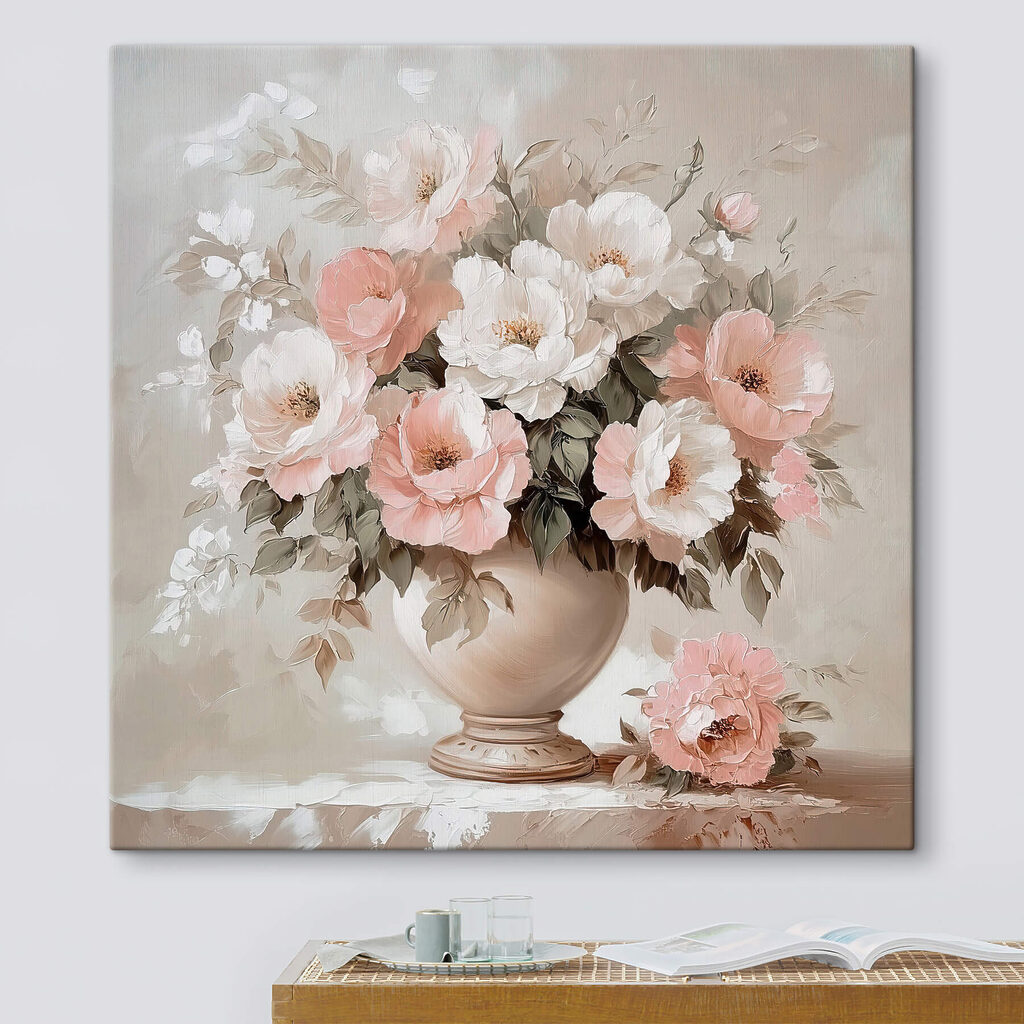 Painting of flowers in a vase