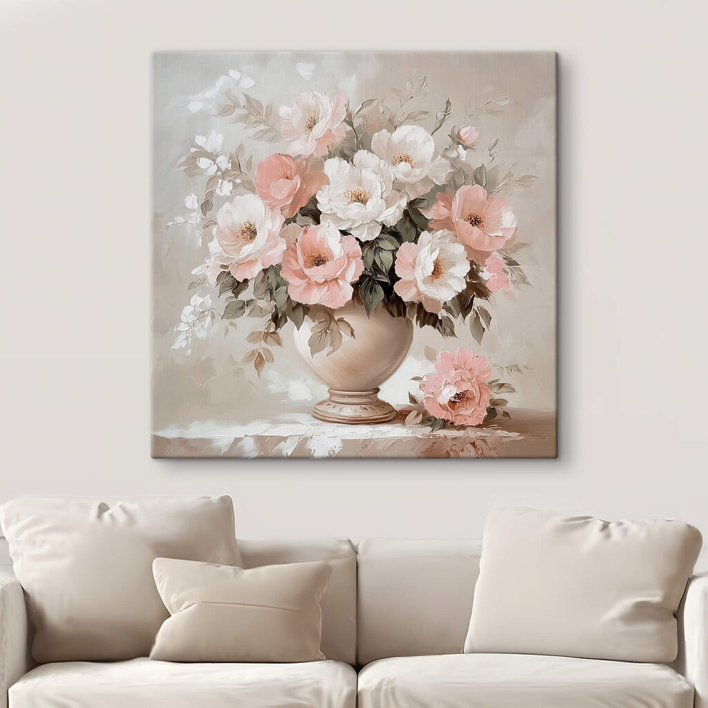 Painting of flowers in a vase