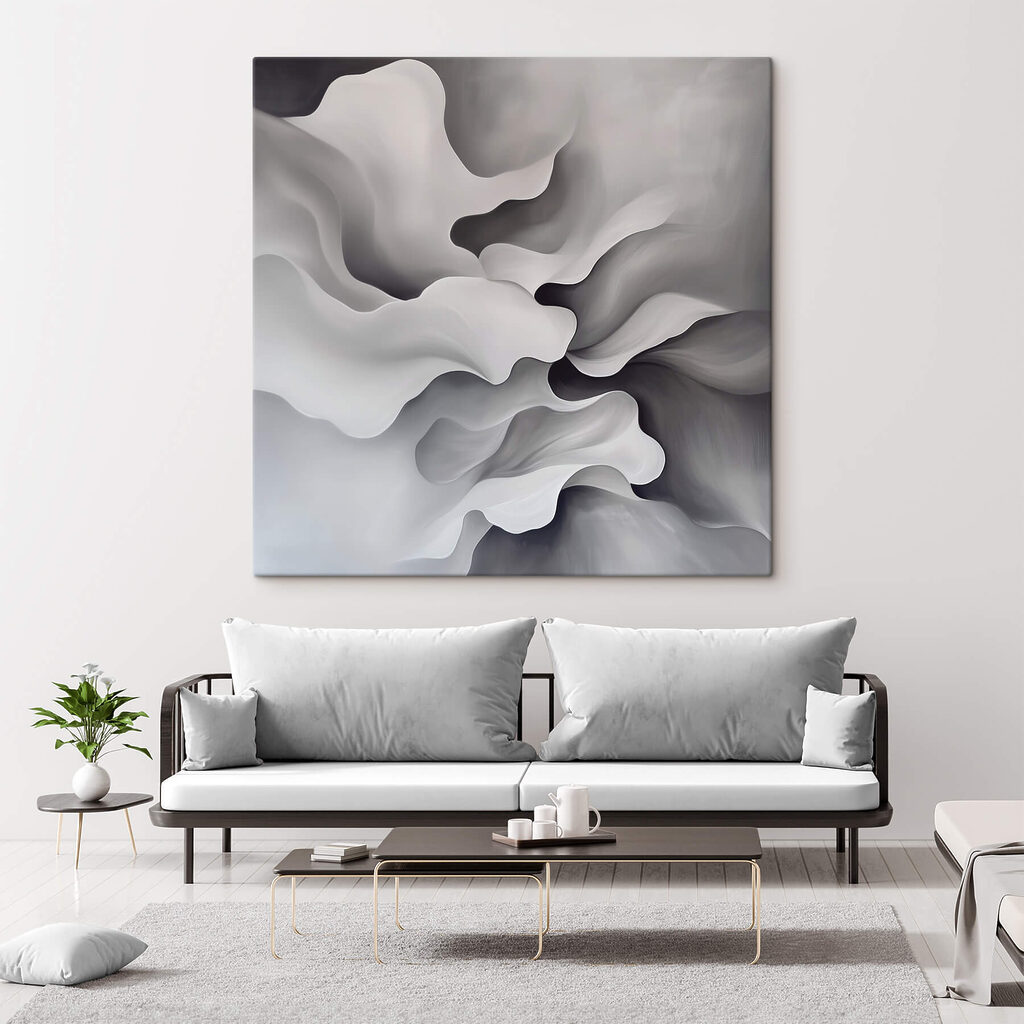 White and grey abstract art