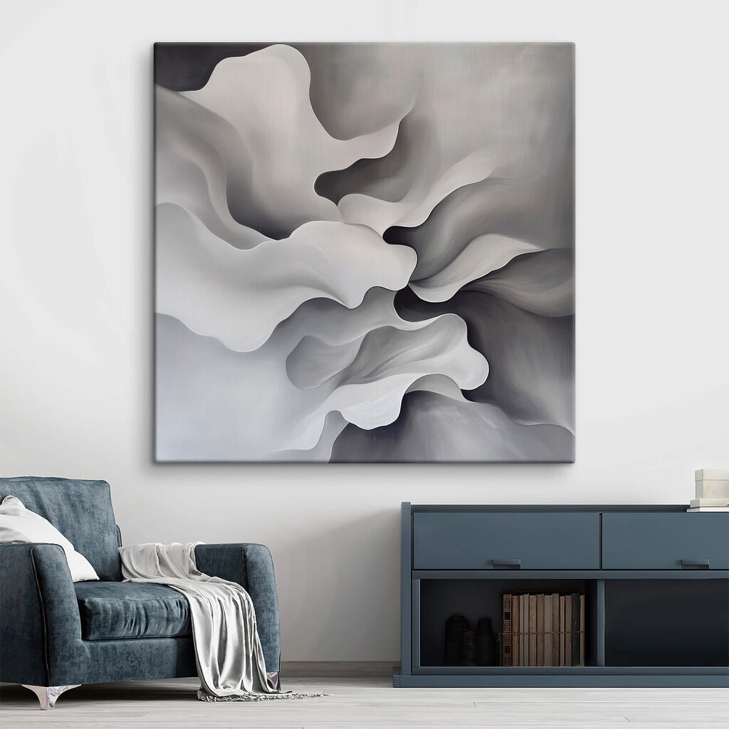 White and grey abstract art