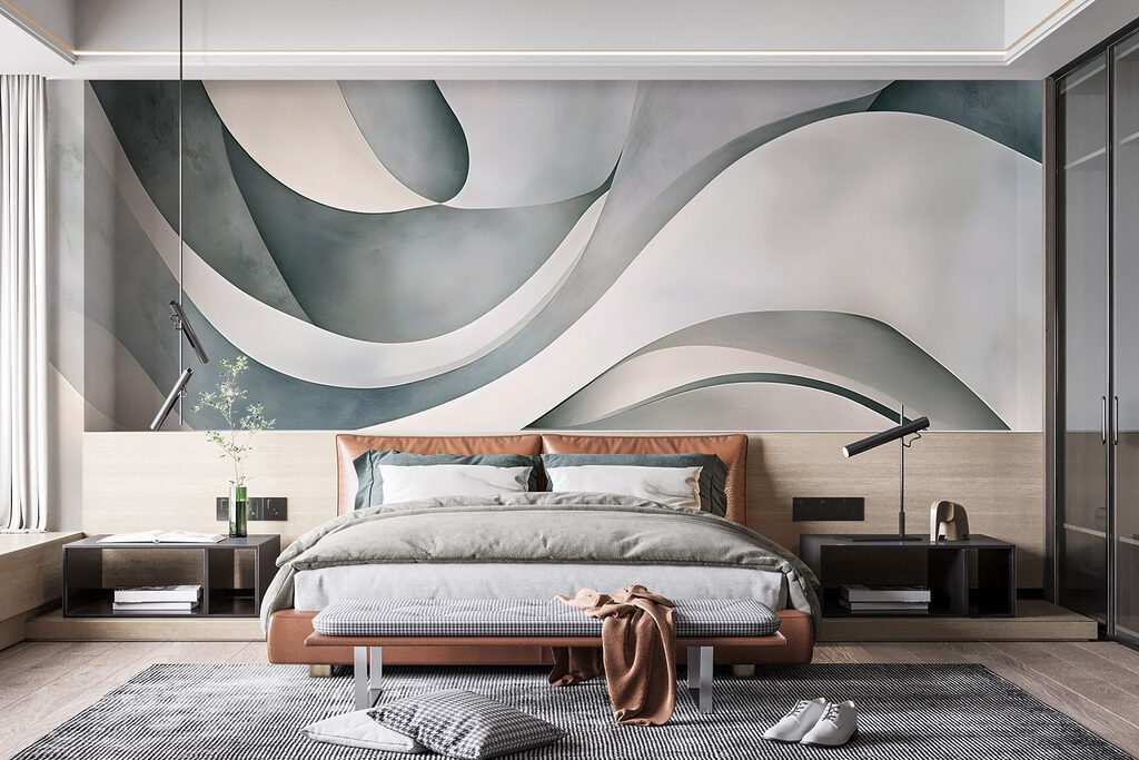 White and grey wavy lines