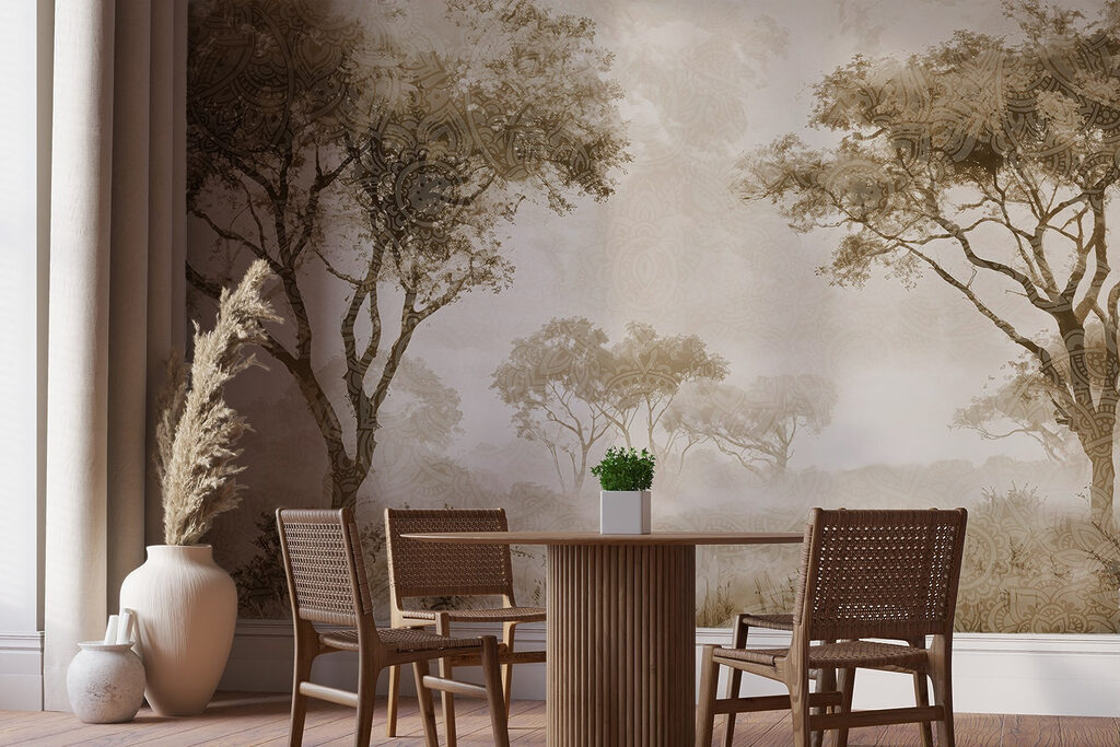 Group of trees in a field