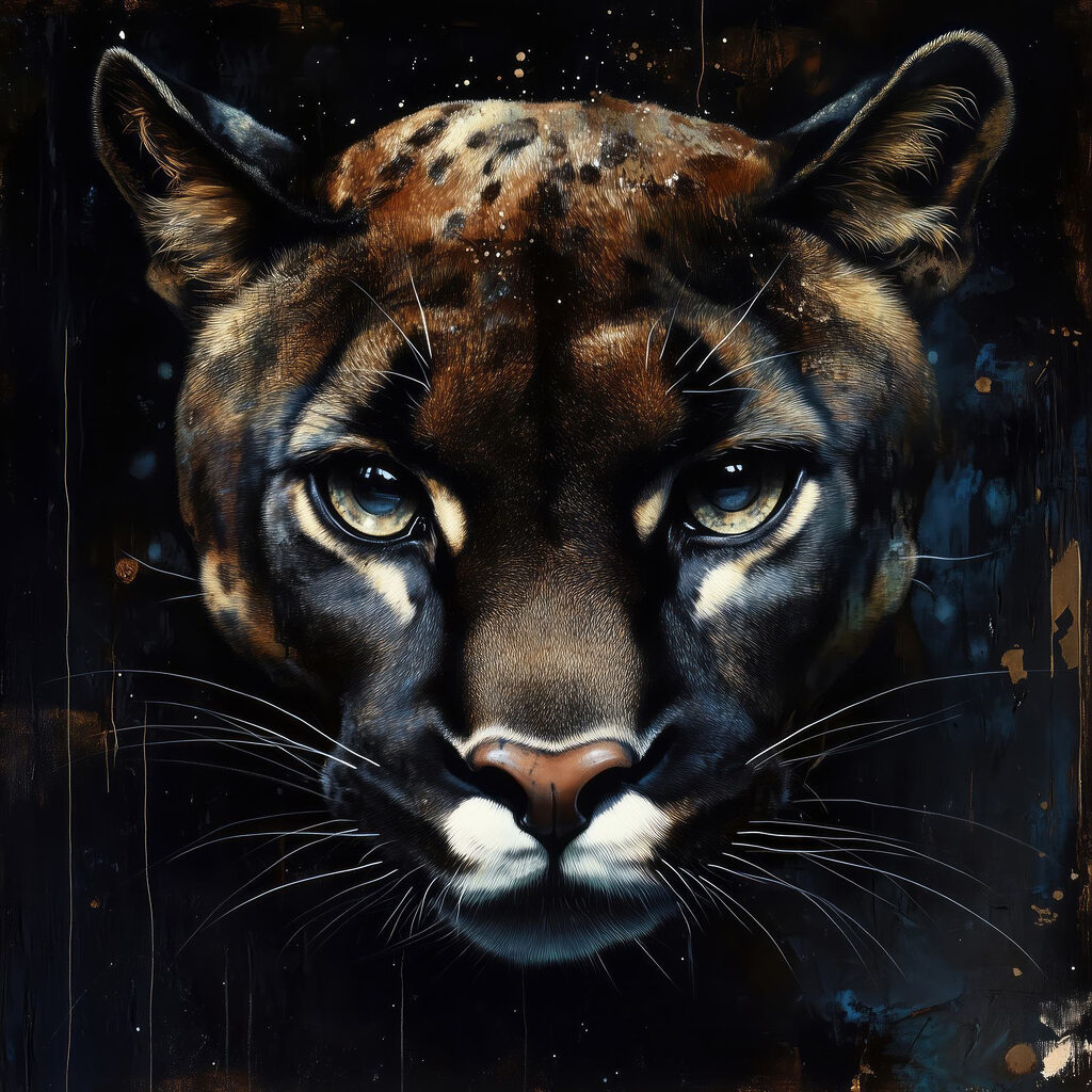 Painting of a wild cat Painting of a wild cat