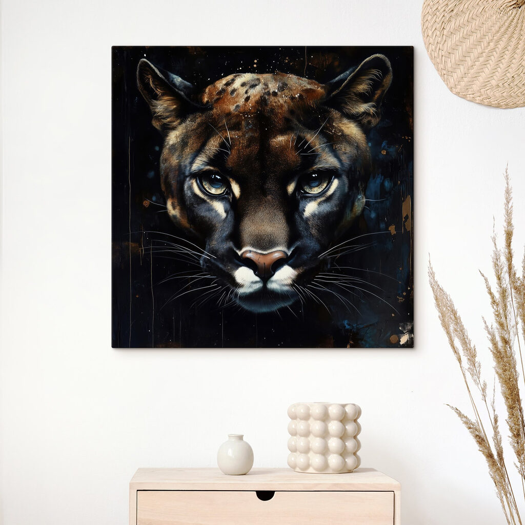 Painting of a wild cat Painting of a wild cat