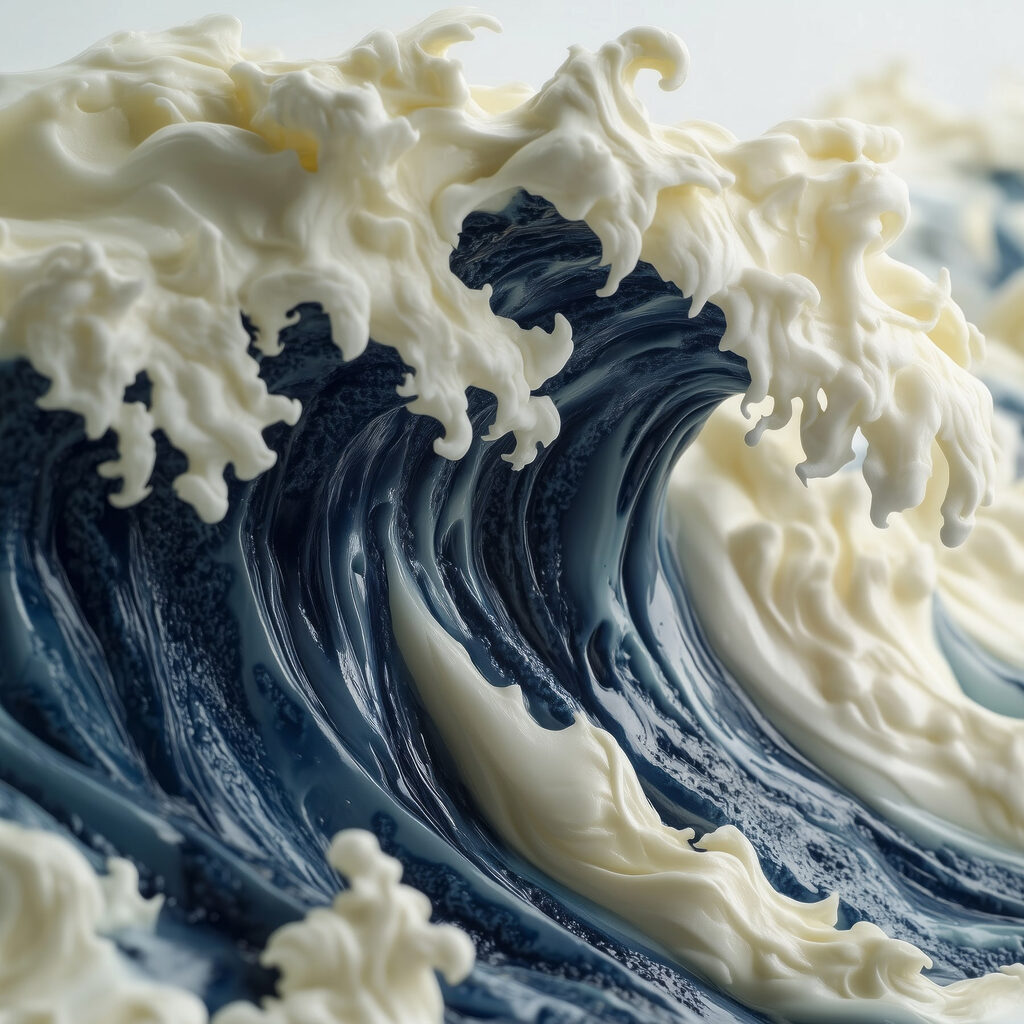 Majestic waves in creamy texture