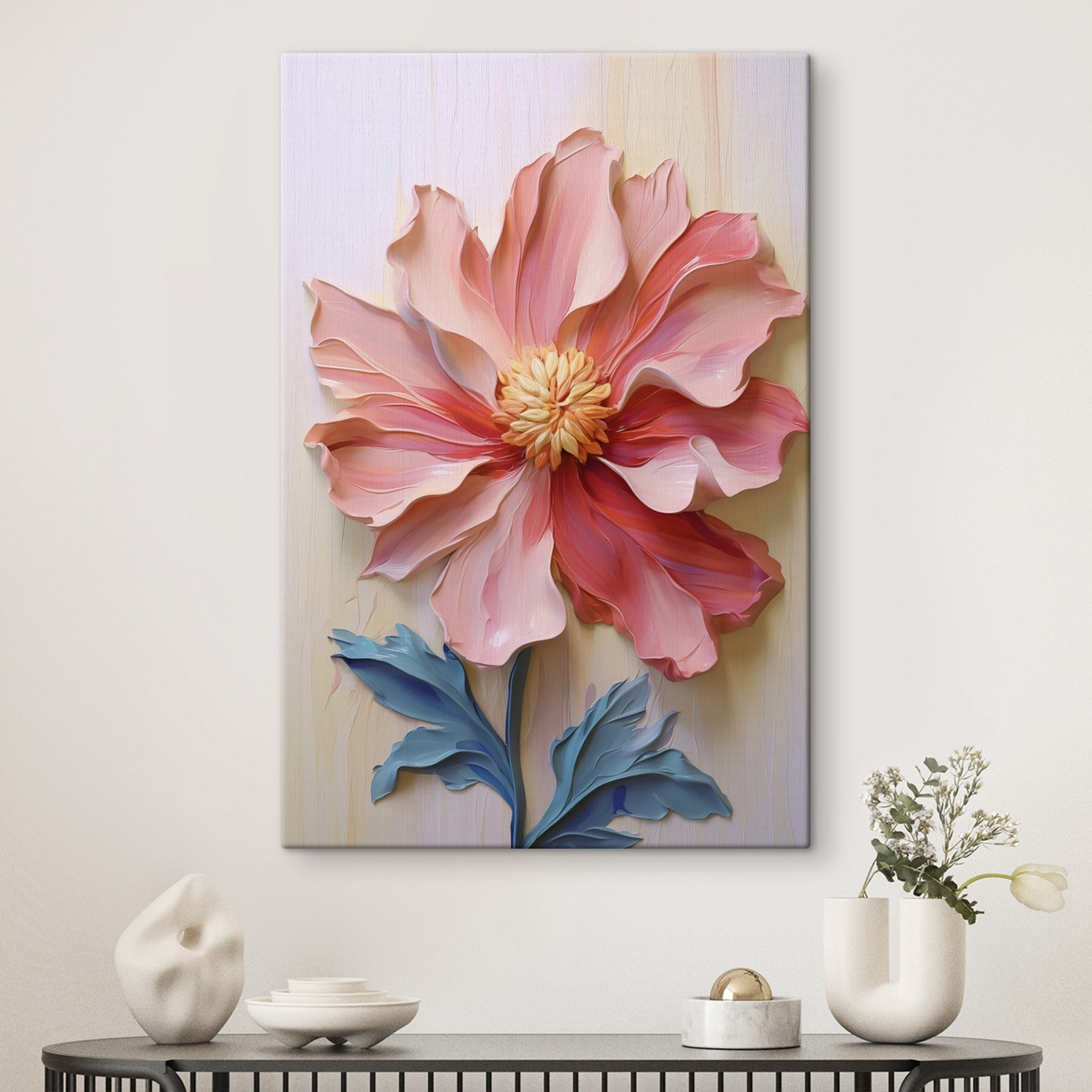 Pink flower with a yellow center