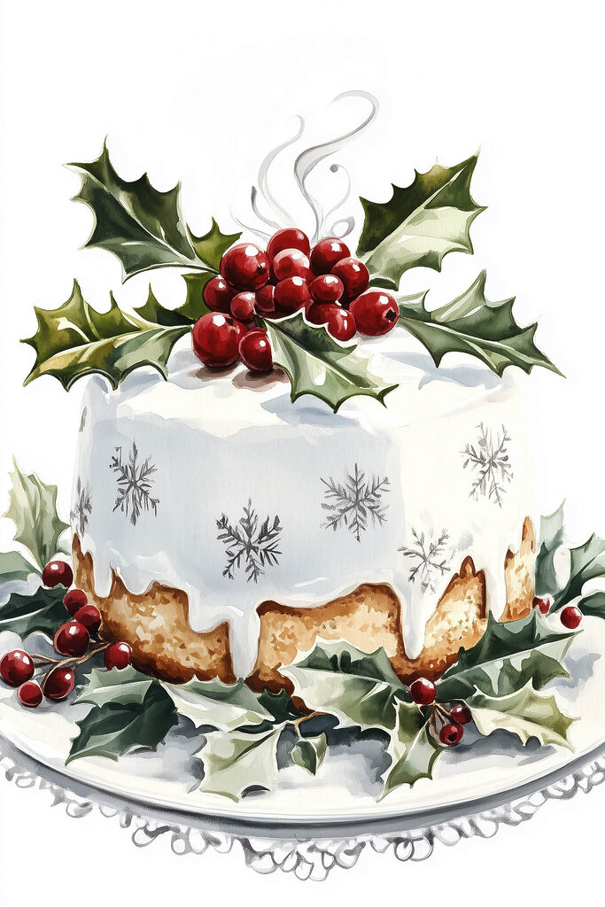 Cake with frosting and berries on top Cake with frosting and berries on top