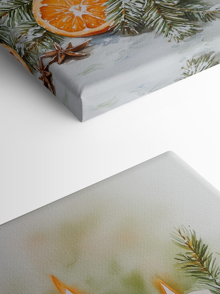 Painting of oranges and candles