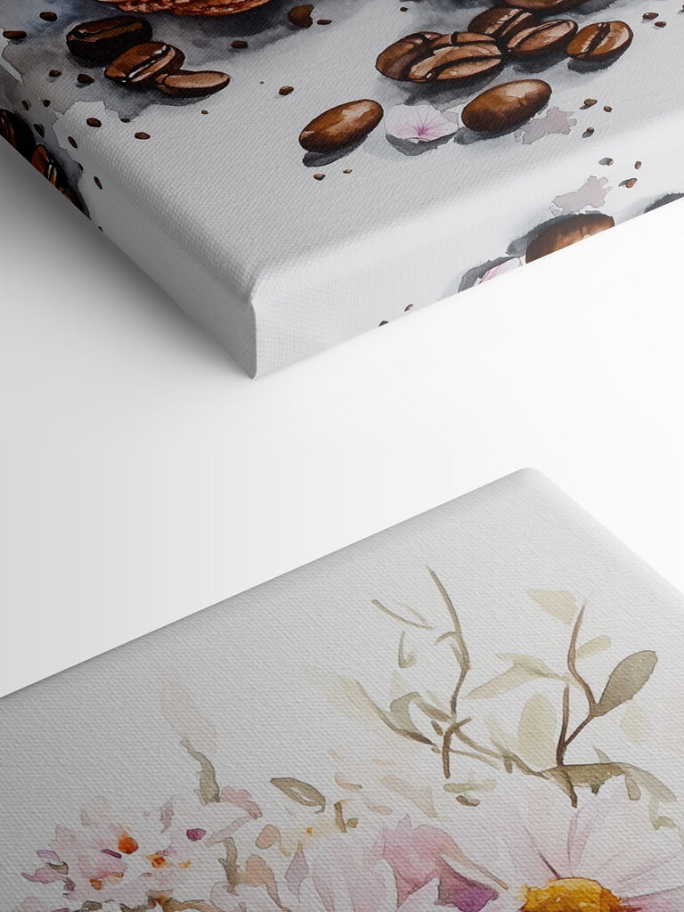 Watercolor painting of a cup of coffee and cookies Watercolor painting of a cup of coffee and cookies