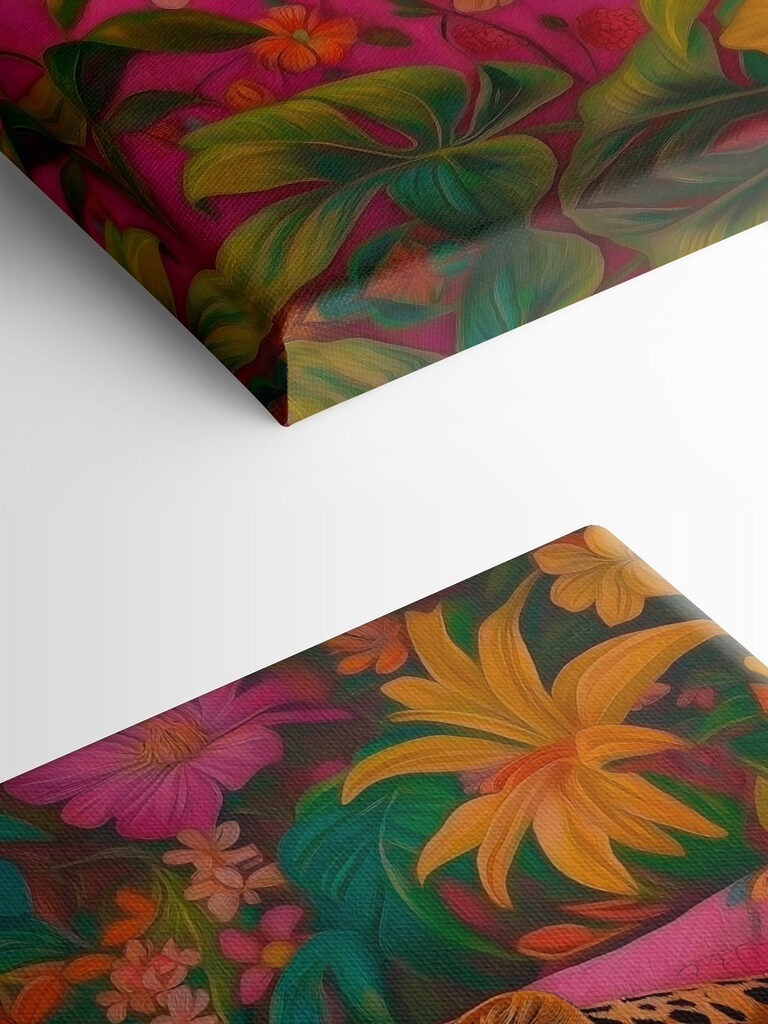 Leopard sleeping on a pink couch