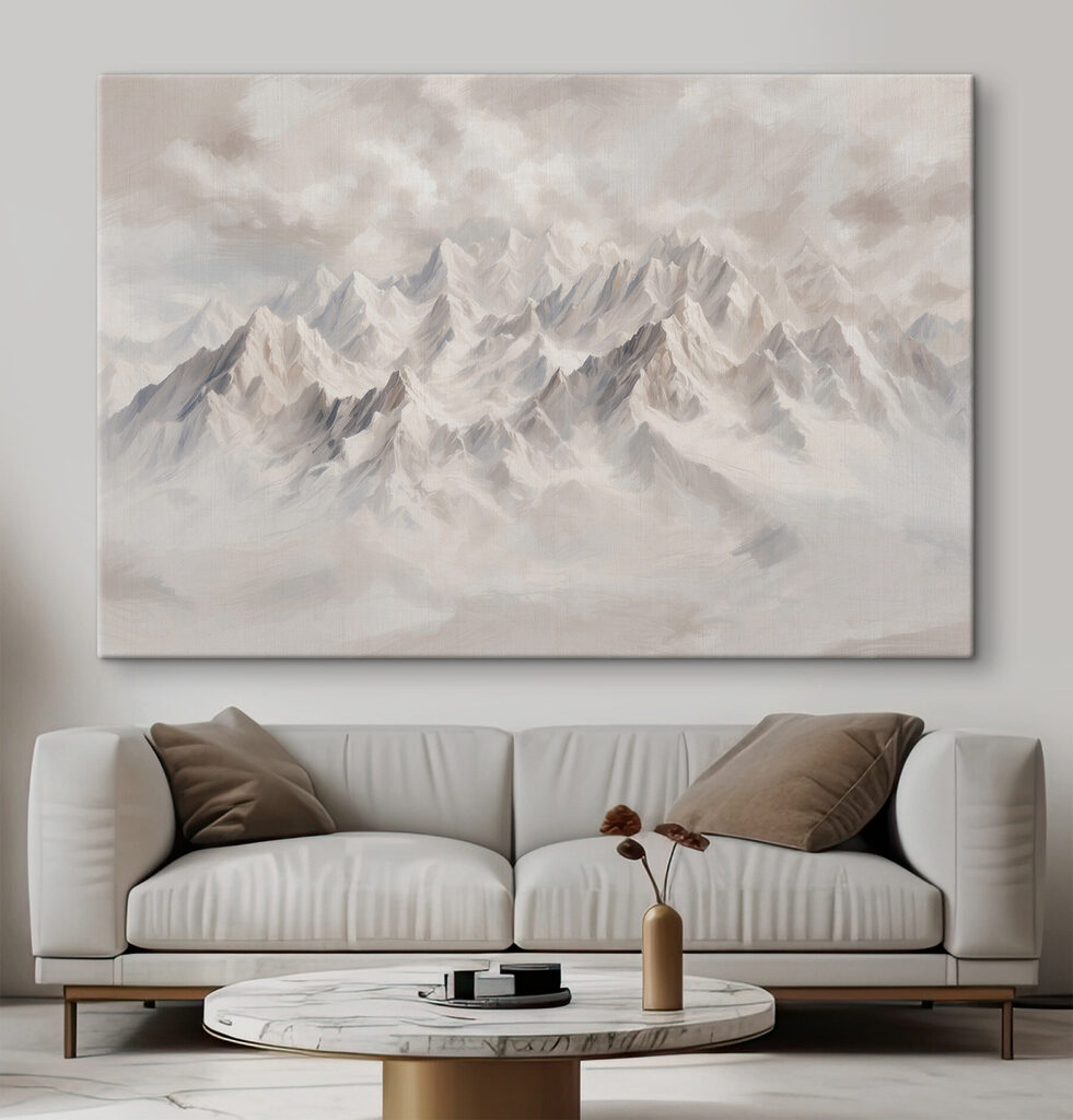 Mountain range with clouds