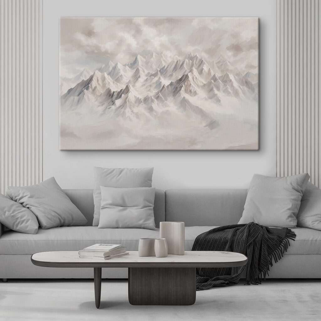 Mountain range with clouds