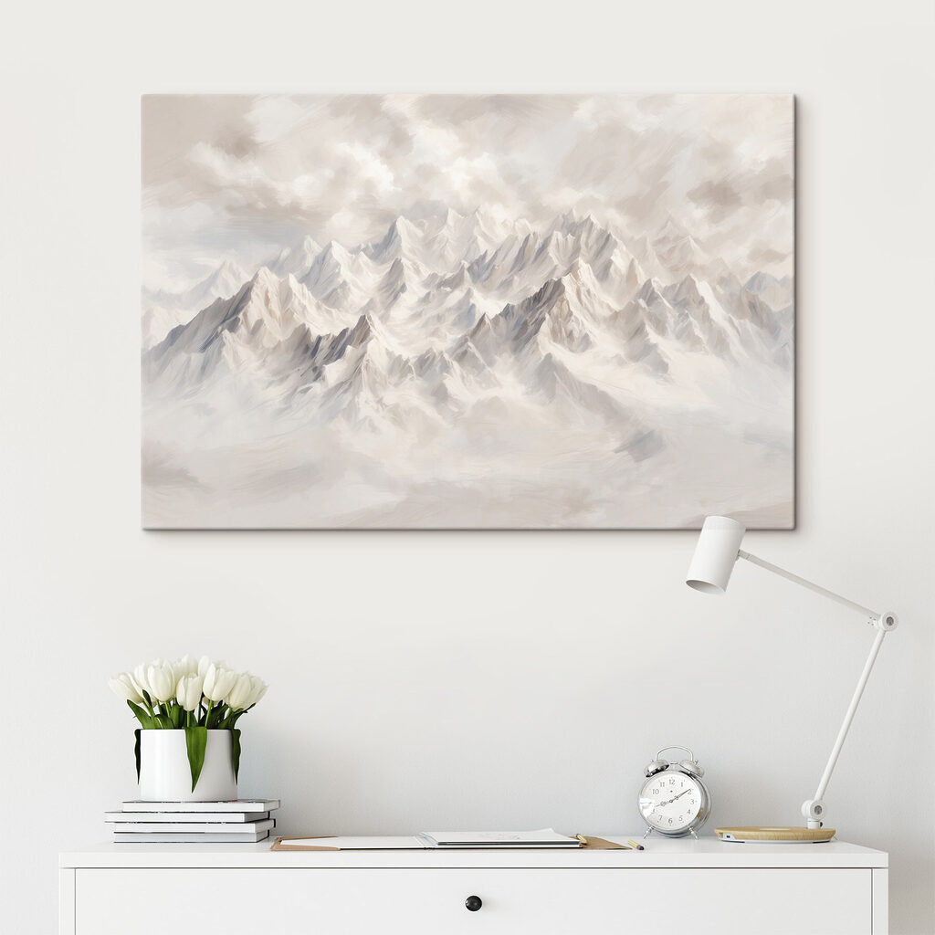 Mountain range with clouds