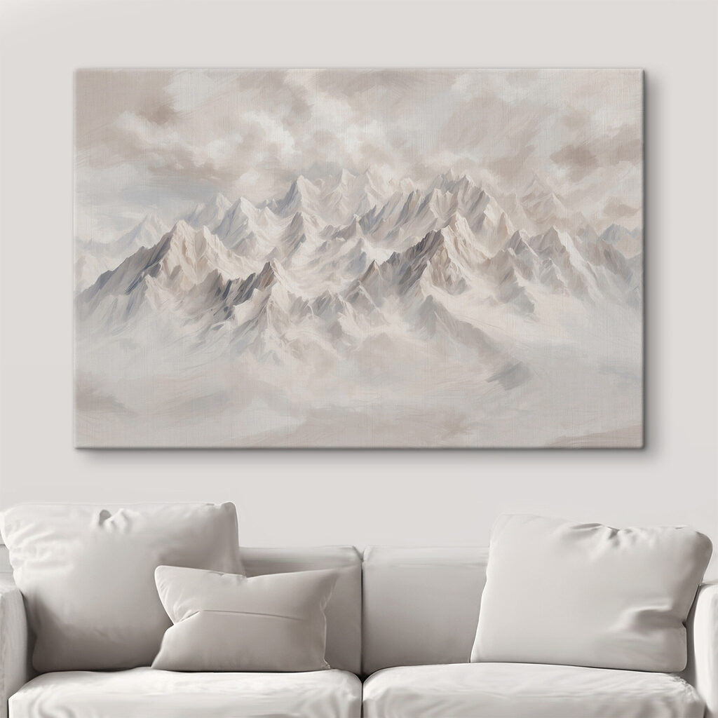 Mountain range with clouds