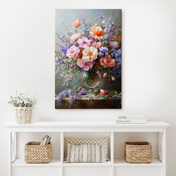 Painting of flowers in a vase Painting of flowers in a vase