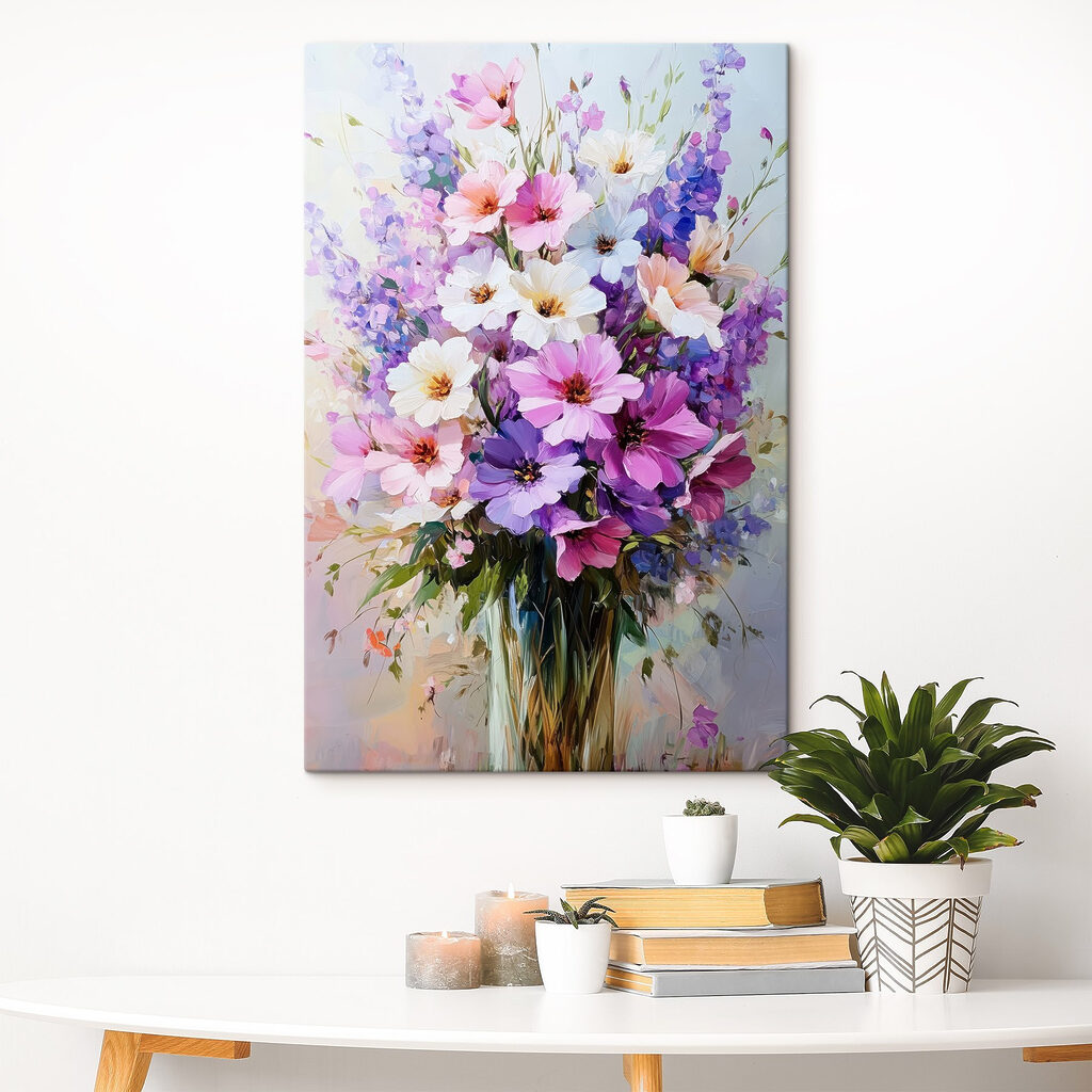 Painting of flowers in a vase Painting of flowers in a vase