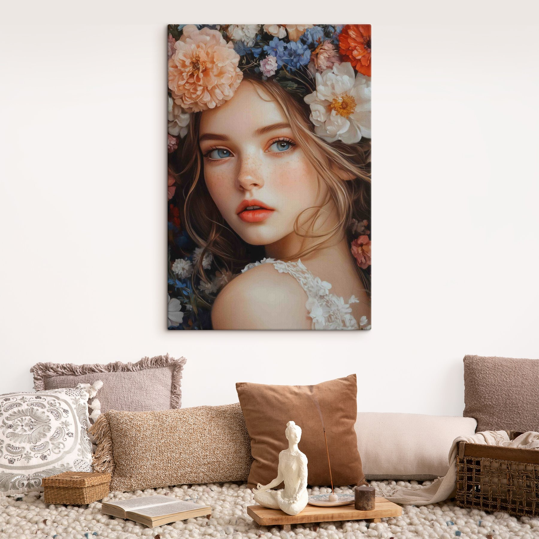 Woman with flowers in her hair Woman with flowers in her hair