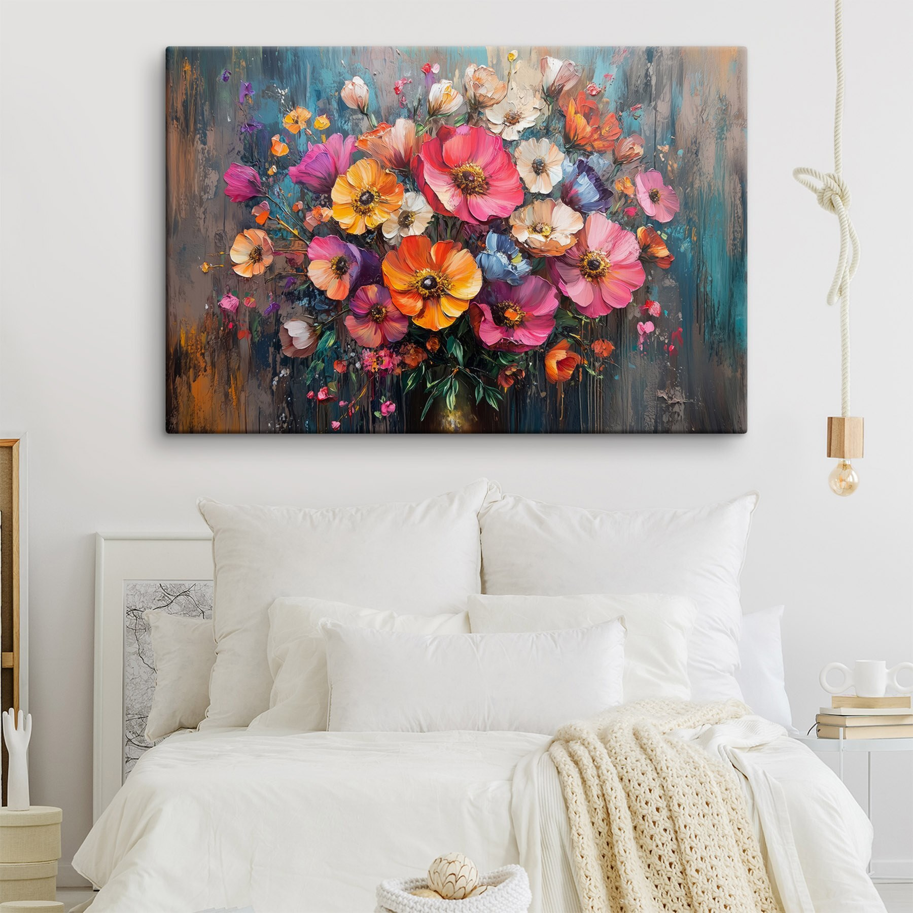 Painting of flowers in a vase Painting of flowers in a vase