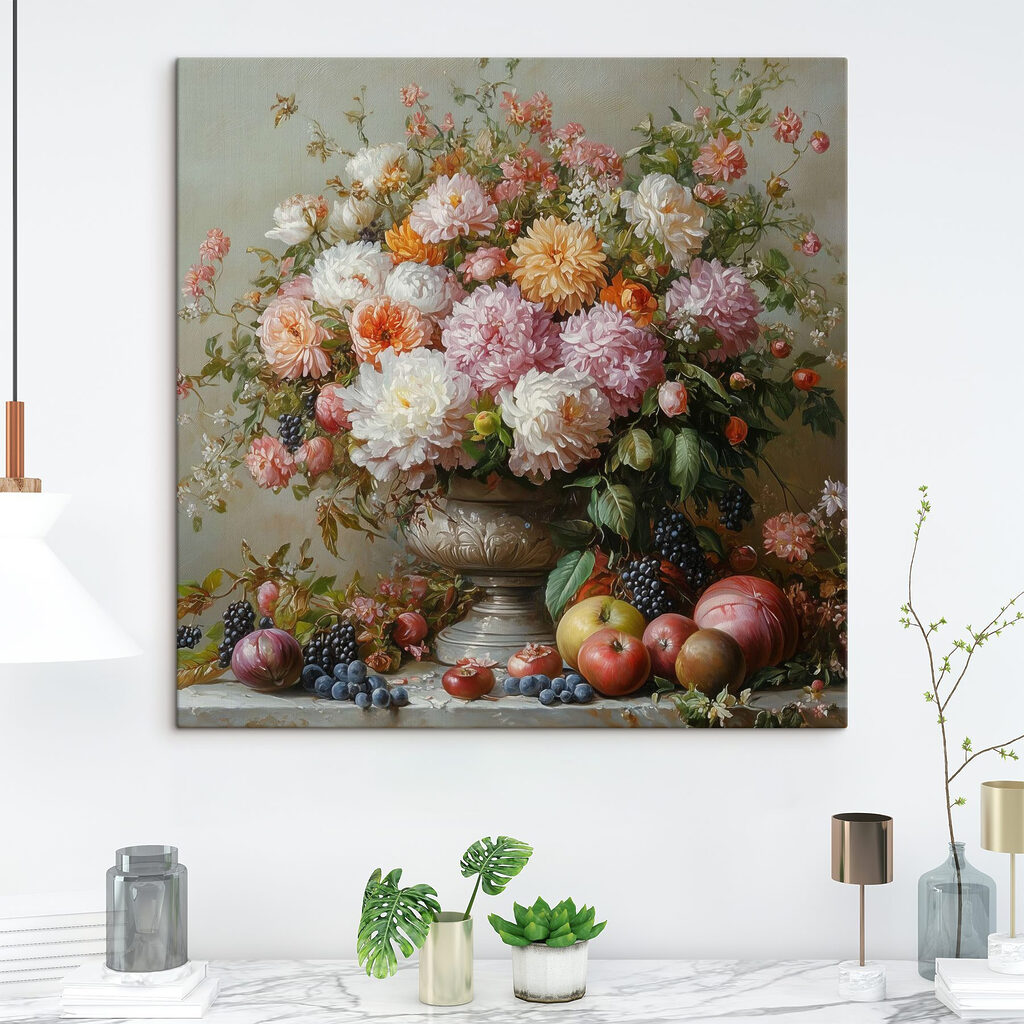 Painting of flowers in a vase Painting of flowers in a vase