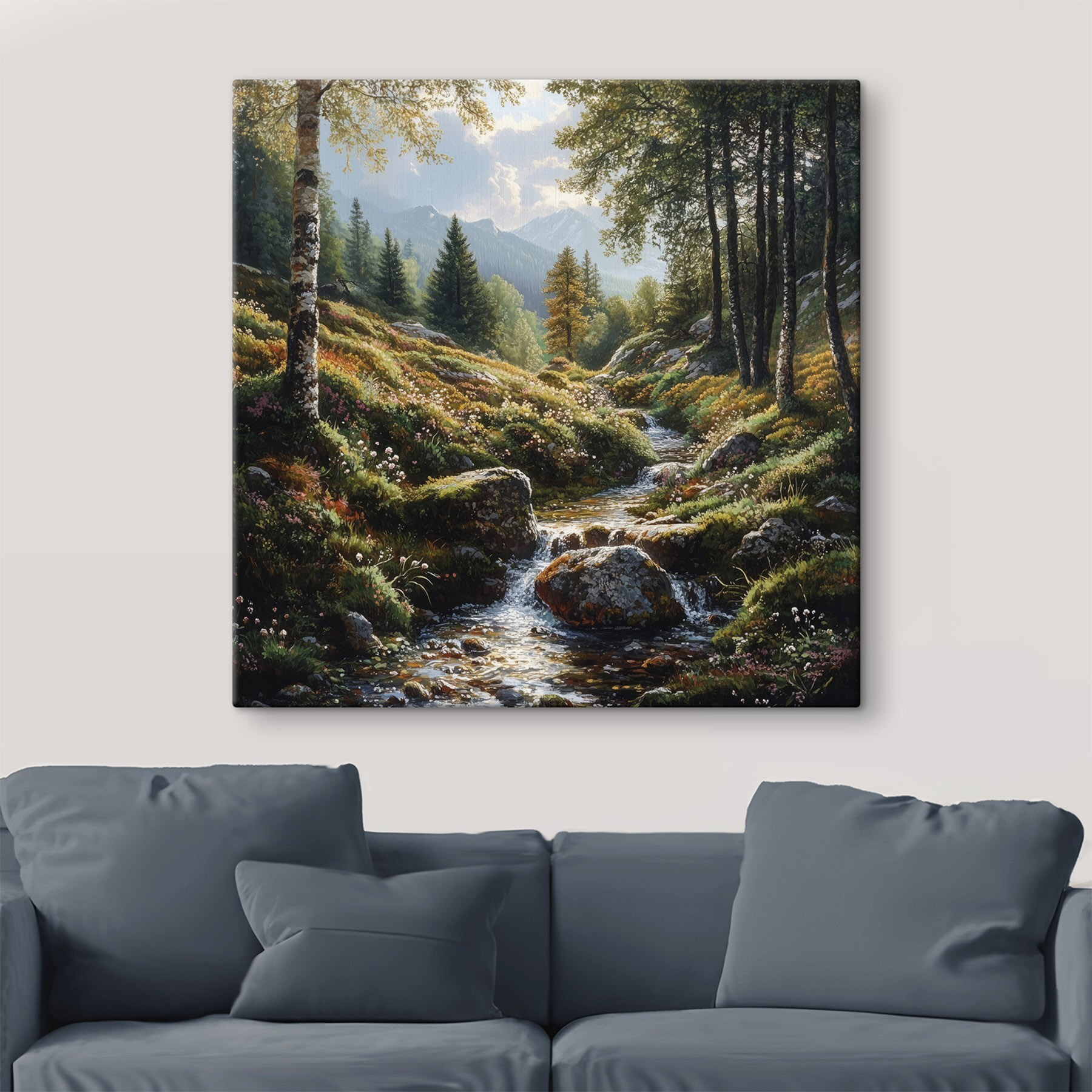 Stream running through a forest Stream running through a forest