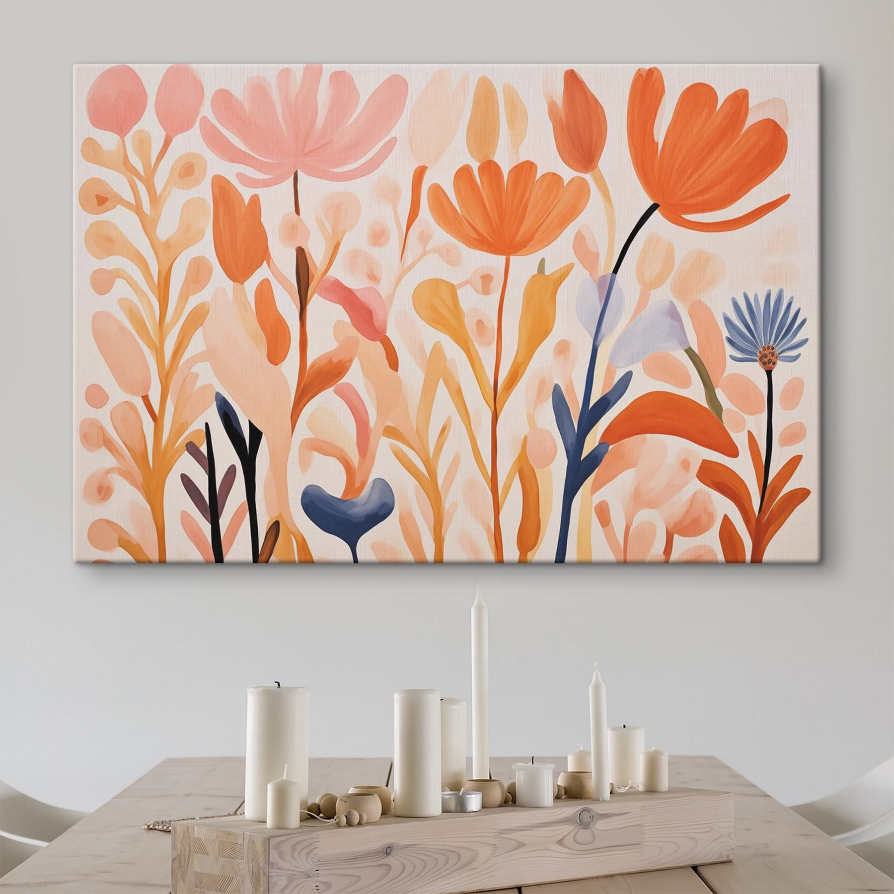 Painting of flowers and leaves