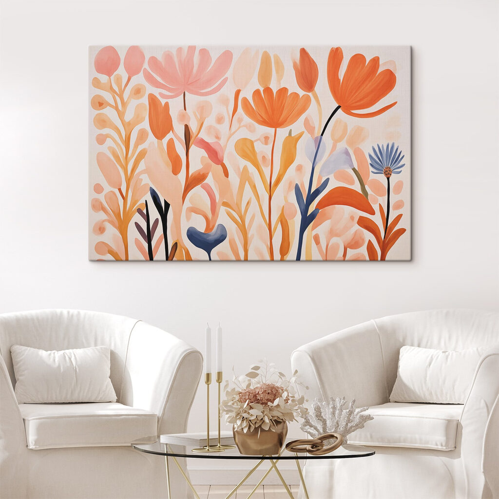 Painting of flowers and leaves